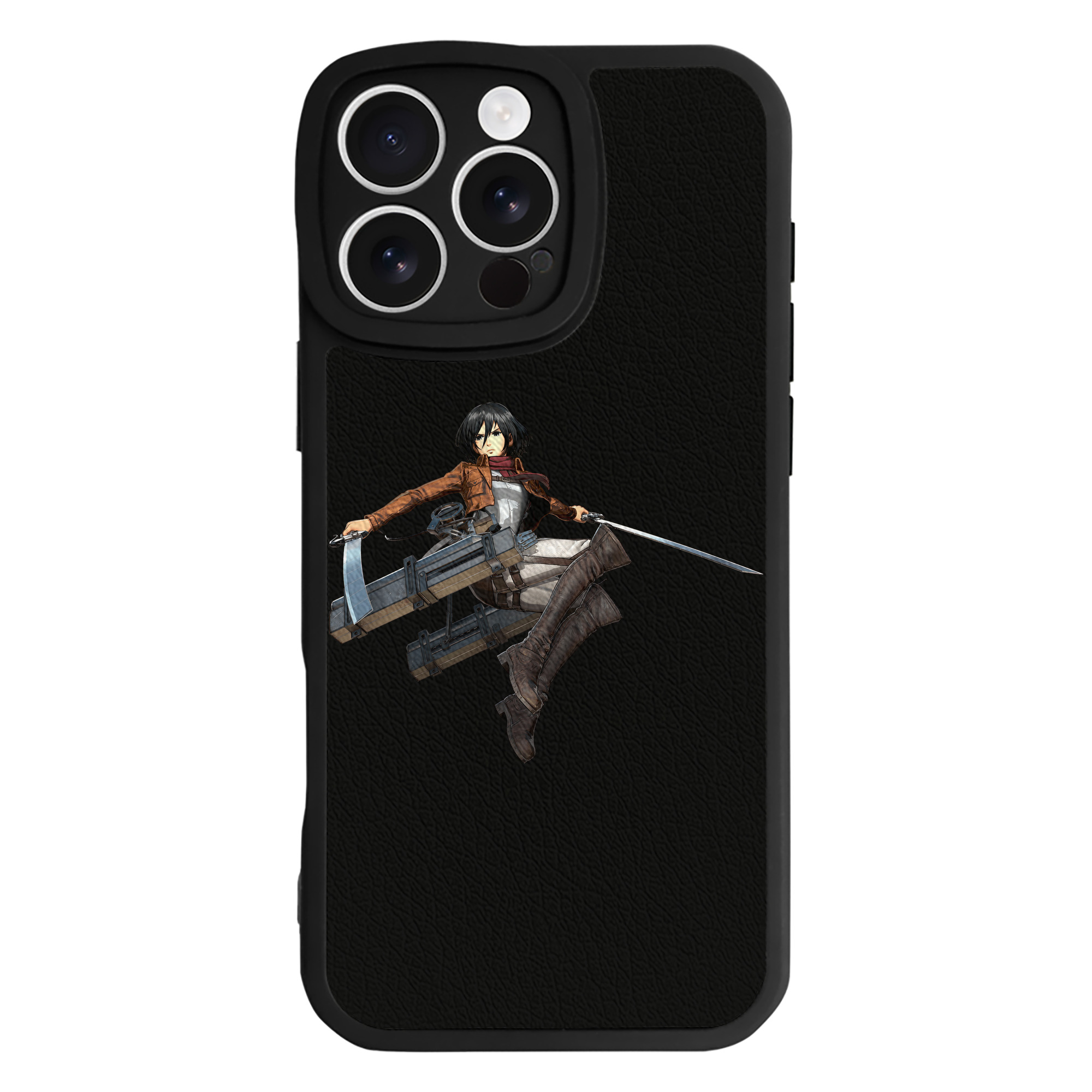 （画像用） 進撃の巨人 ミカサ·アッカーマン Attack on Titan Mikasa Ackerman 【iPhone 16シリーズ対応】シリコンスマホケース（レザー調） 材質：シリコン